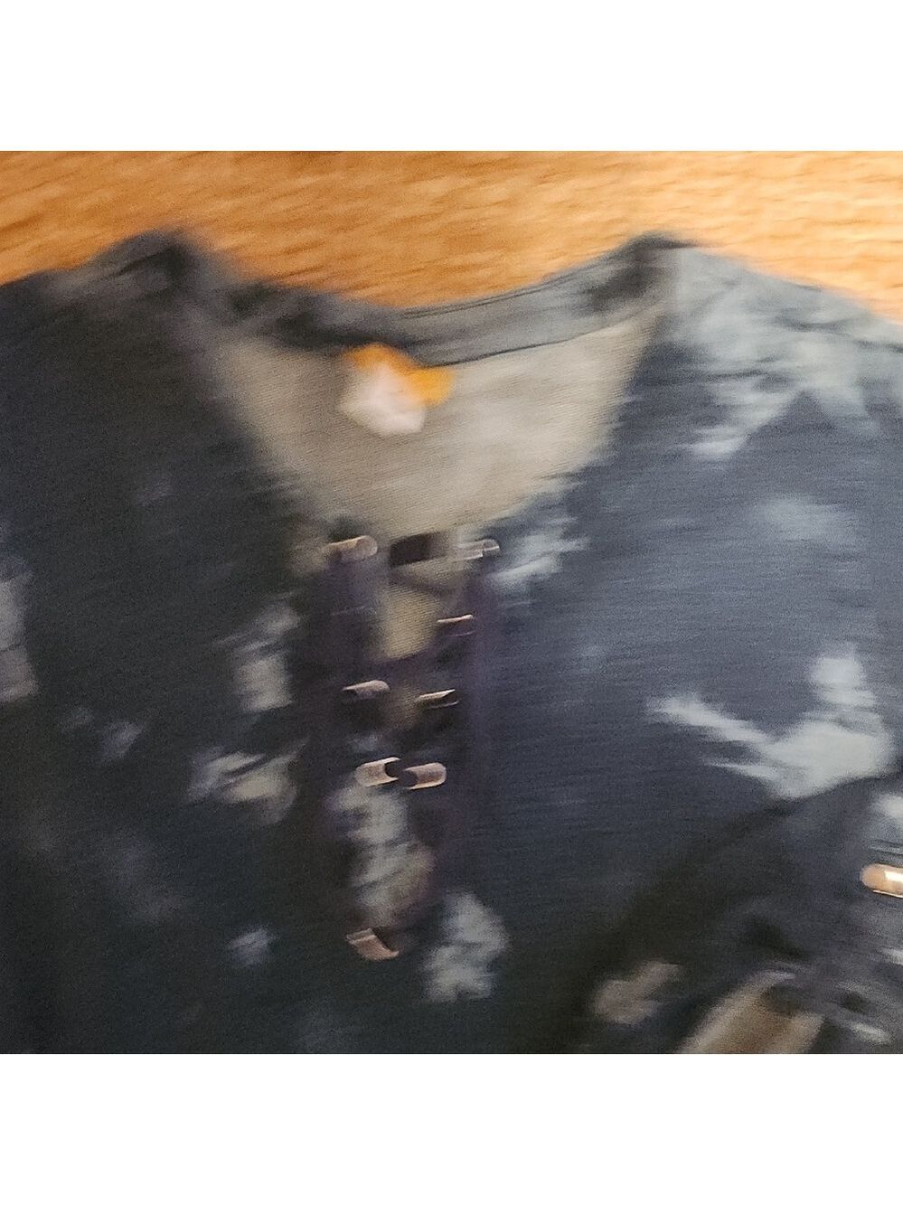 Ruby Rd Blue Tie-Dye Lace Up Sweatshirt Relaxed Fit Casual Size XL - Picture 3 of 6